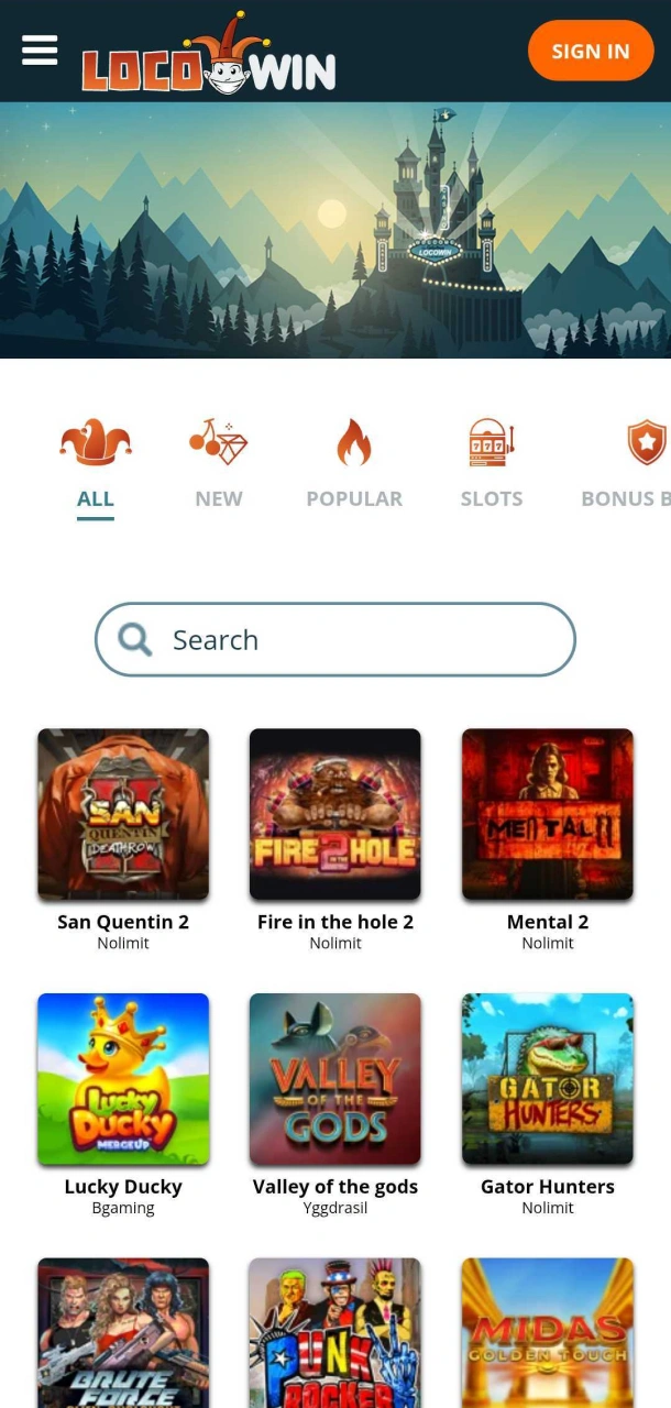 Try out many slots at Locowin app casino section.
