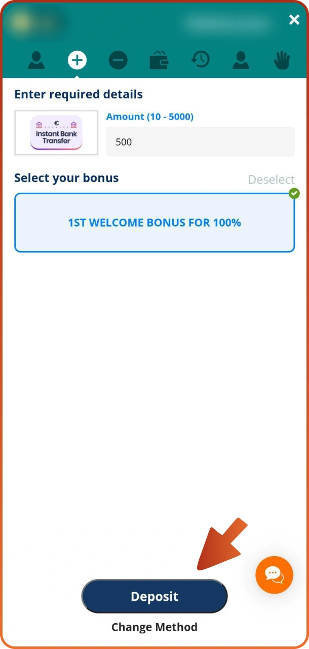 Slutför insättningsproceduren för att aktivera Locowins bonus.
