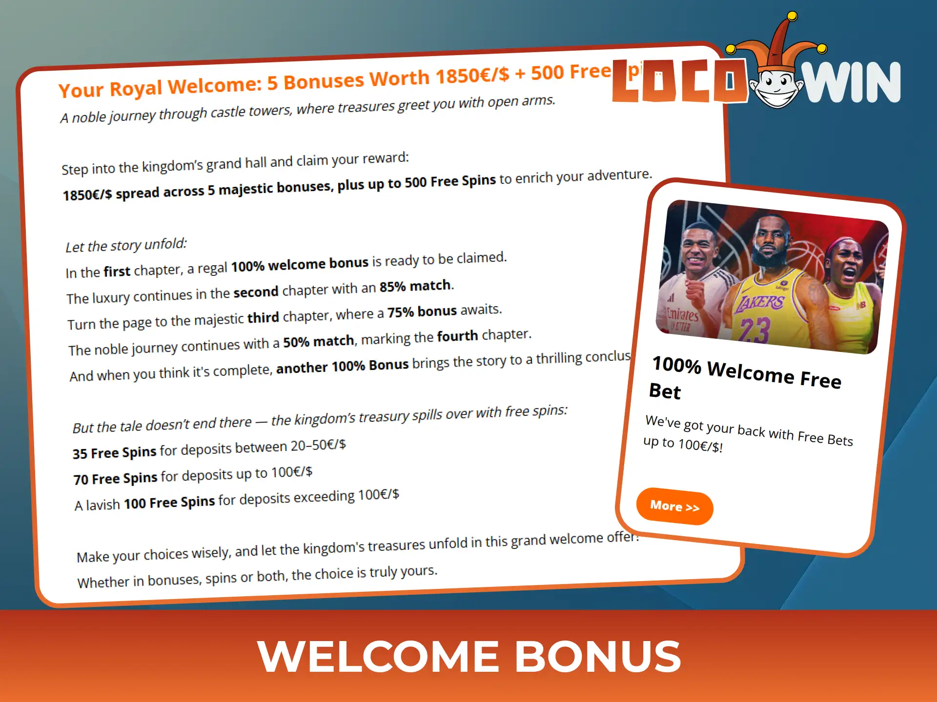 Join Locowin and get your four welcome bonuses right away.