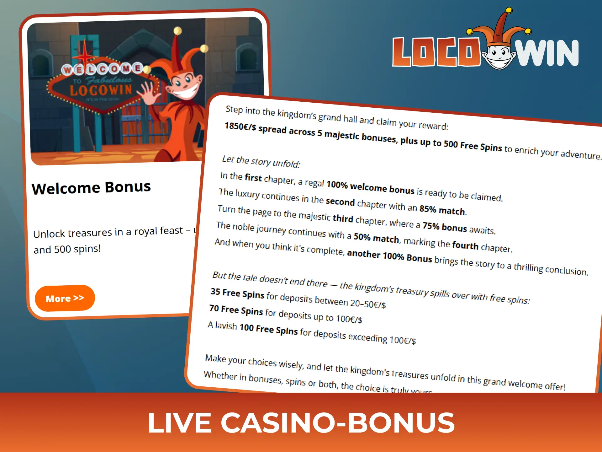 Använd Locowins live casino bonus för att vinna mer.